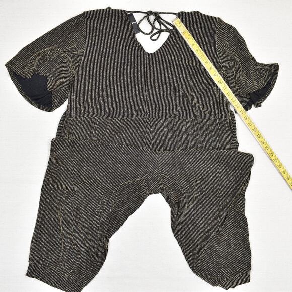 NEW Torrid Women's Jumper Striped Taper Leg Sparkly Rayon Multicolor Size 4 - Picture 5 of 8